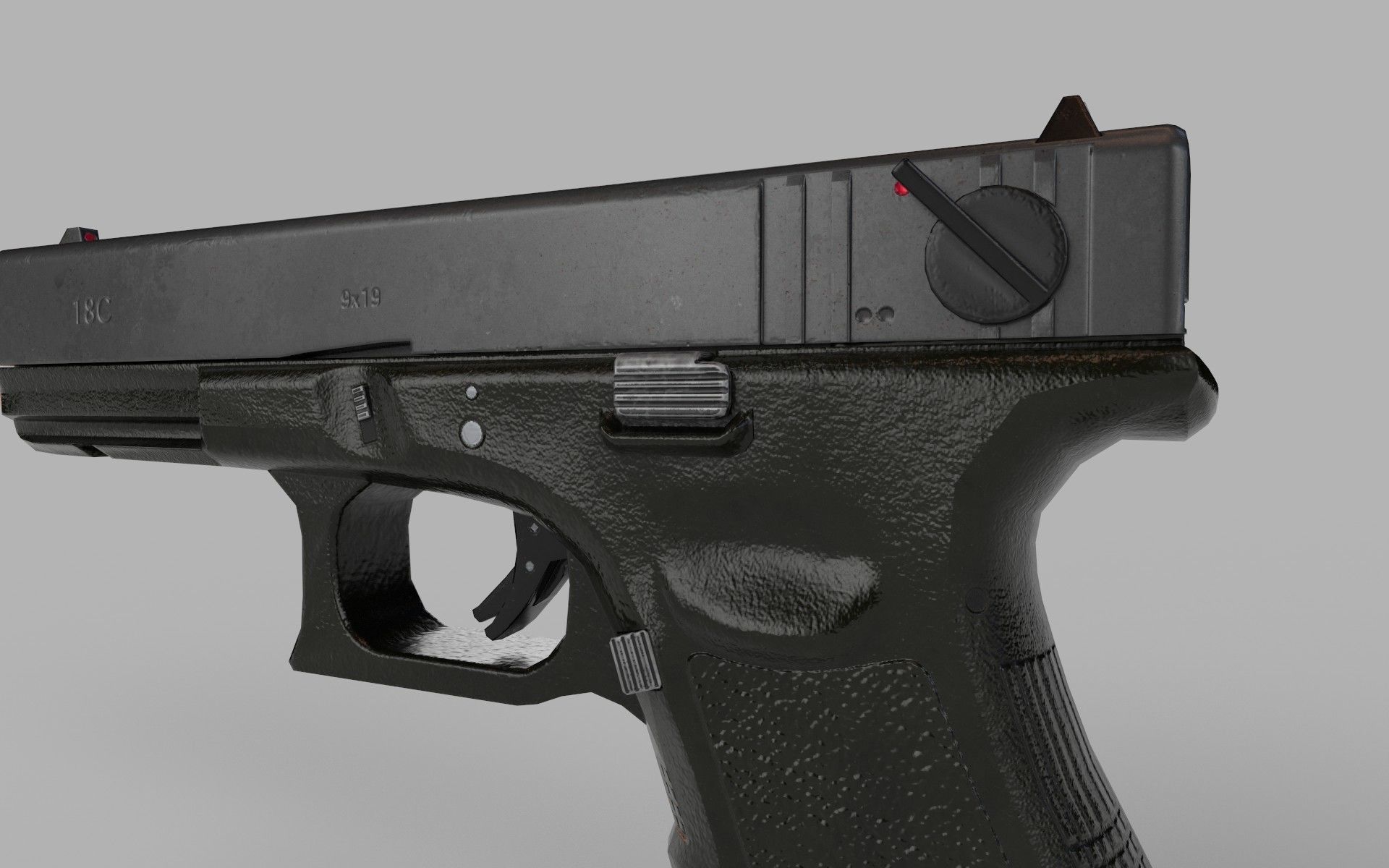 Glock 18C Gun  Low-poly 3D model_3