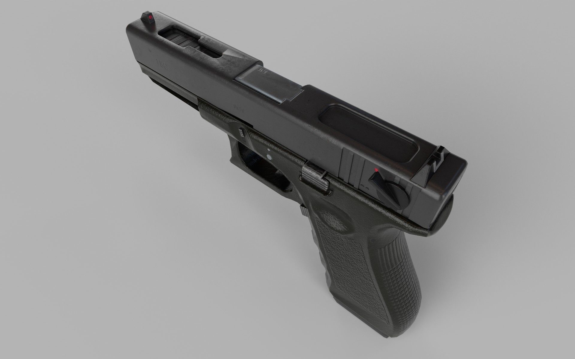 Glock 18C Gun  Low-poly 3D model_6