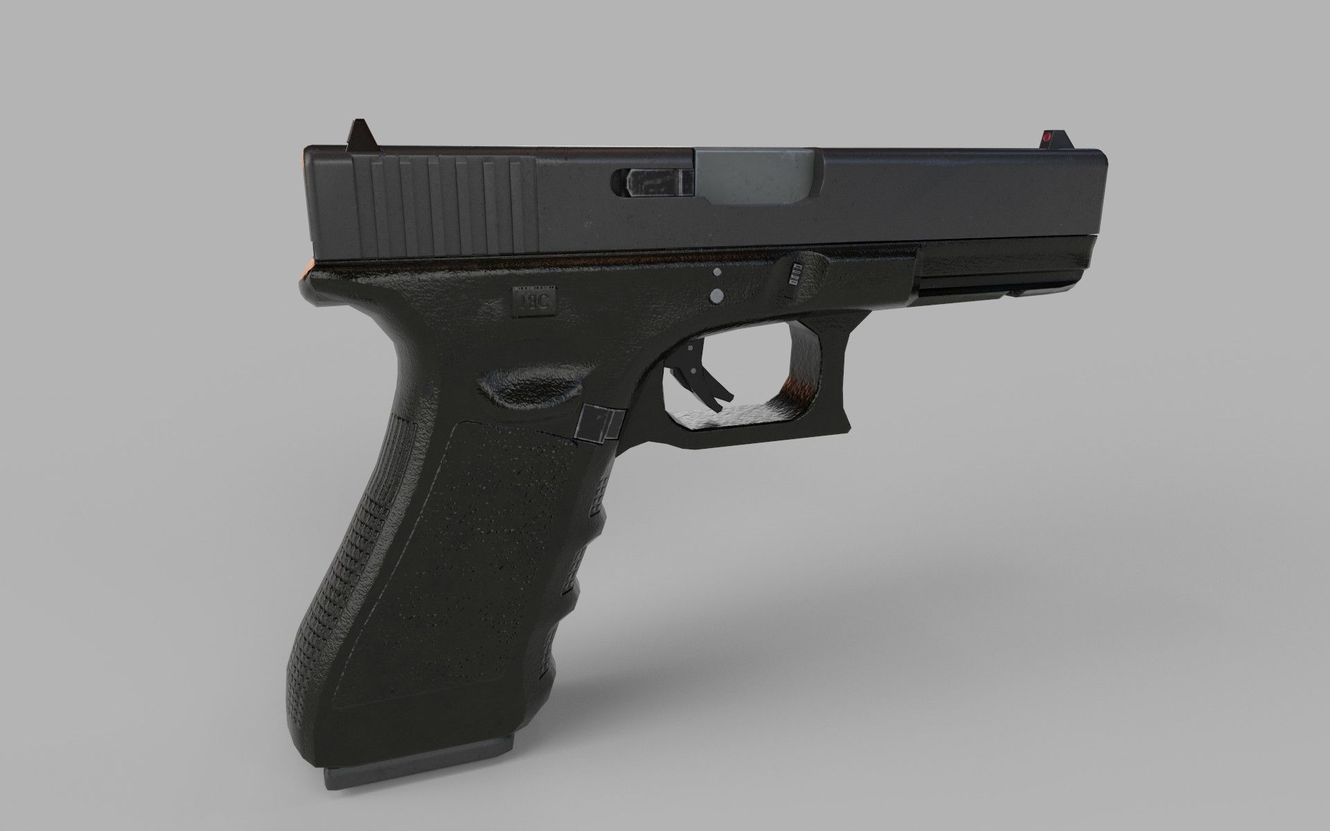 Glock 18C Gun  Low-poly 3D model_2