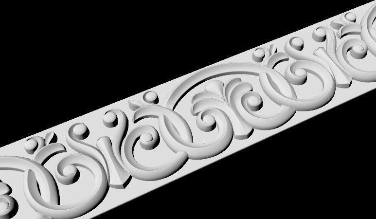 Central decor ornament for furniture 3D model_3
