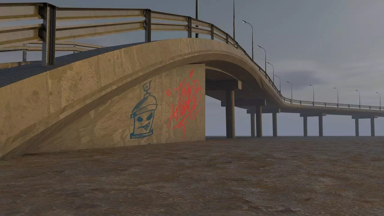 Highway bridge Free 3D model