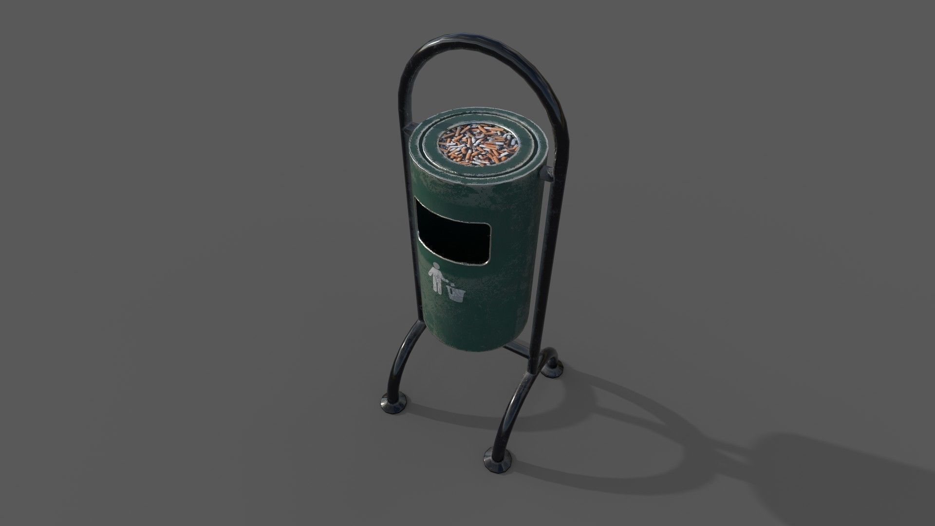 Bin Trash Box Rubbish Bin 3D model Low-poly 3D model_1