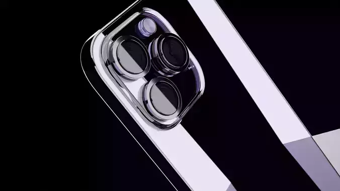 Iphone 14 pro with glowing screen animation