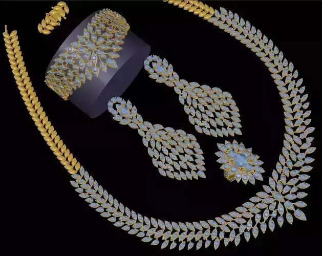 Top Set Jewelry Necklaces earring Bracelate Ring 3d printer