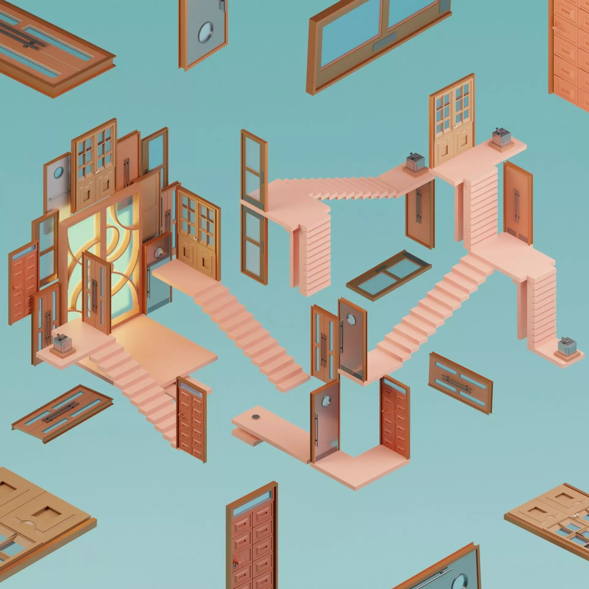 Temple 14 - Doors Temple 3D model_0