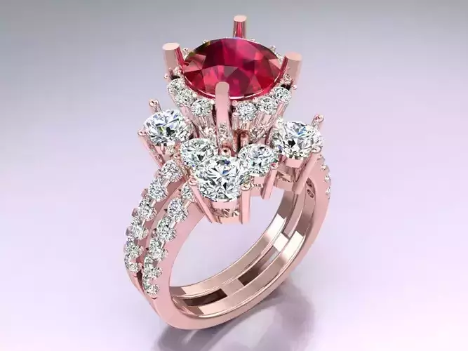 Diamond Ring - Womens Rings - N3894 3D print model