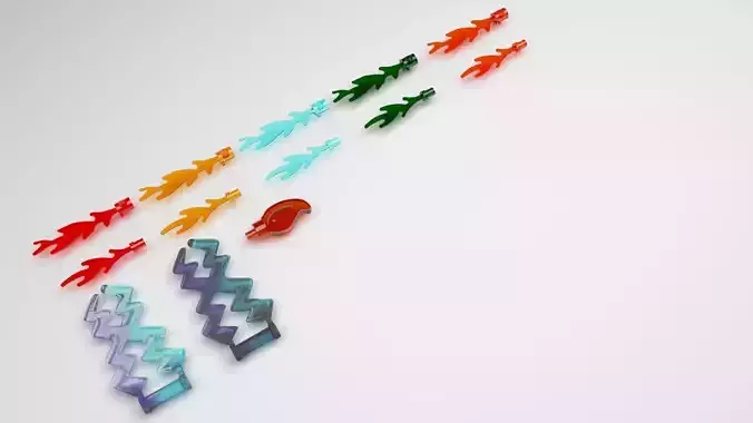 Colored Lego Flames Set