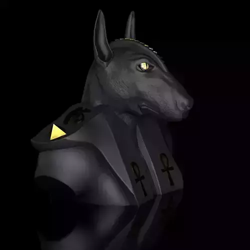 Dog Bull Terrier  Anubis Bust 
