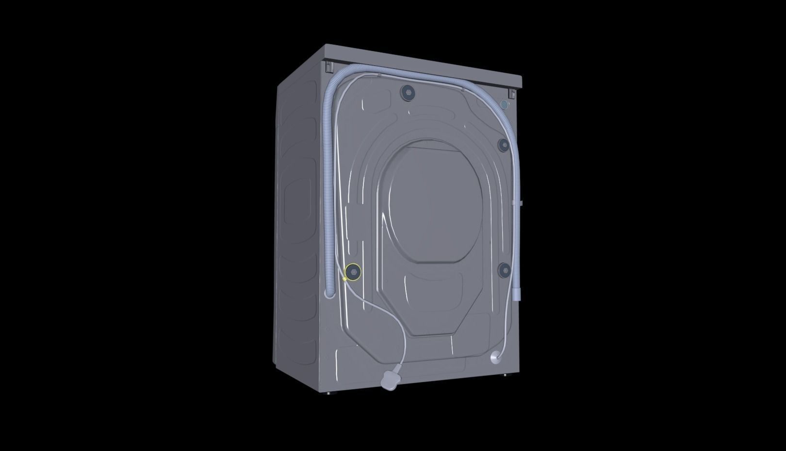 Haier 7KG 5 Star Fully-Automatic Front Load Washing Machine Low-poly 3D model_3