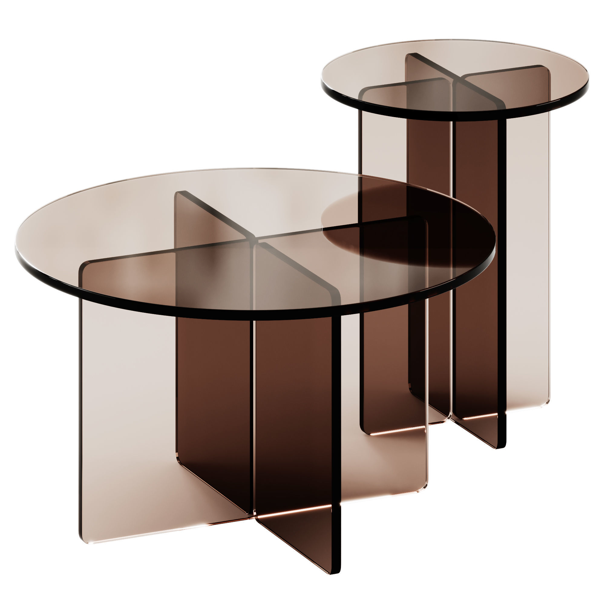 Iris Glass Coffee and Side Tables by Pastill 3D model_1