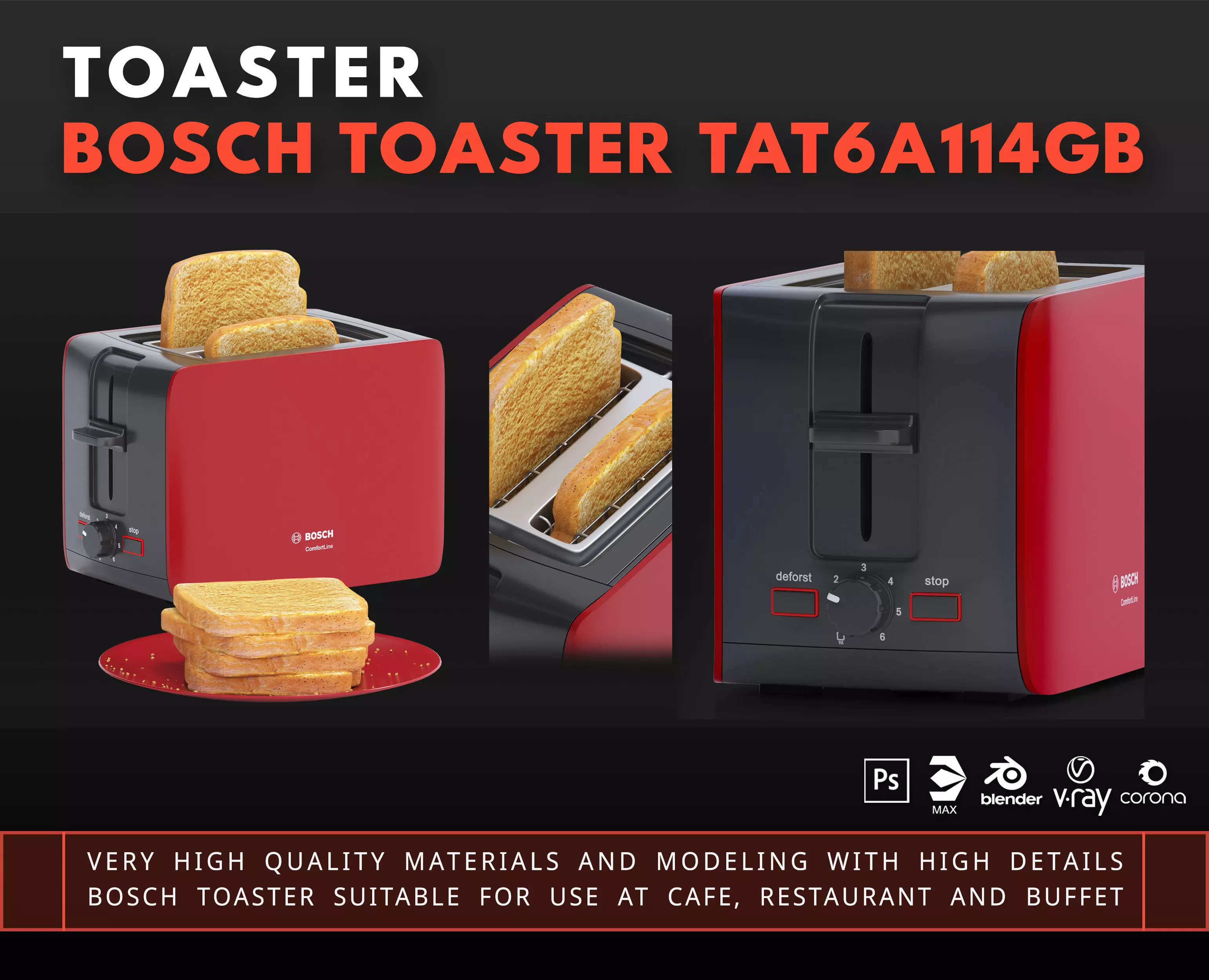 BOSCH Toaster TAT6A114GB 3D model