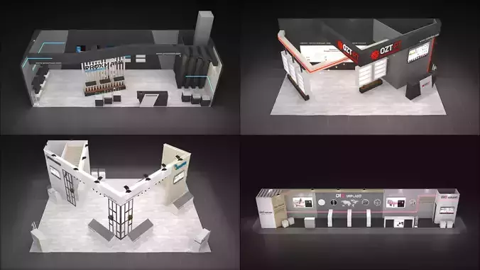 Exhibition Stand 4 Model Pack V-ray 2023