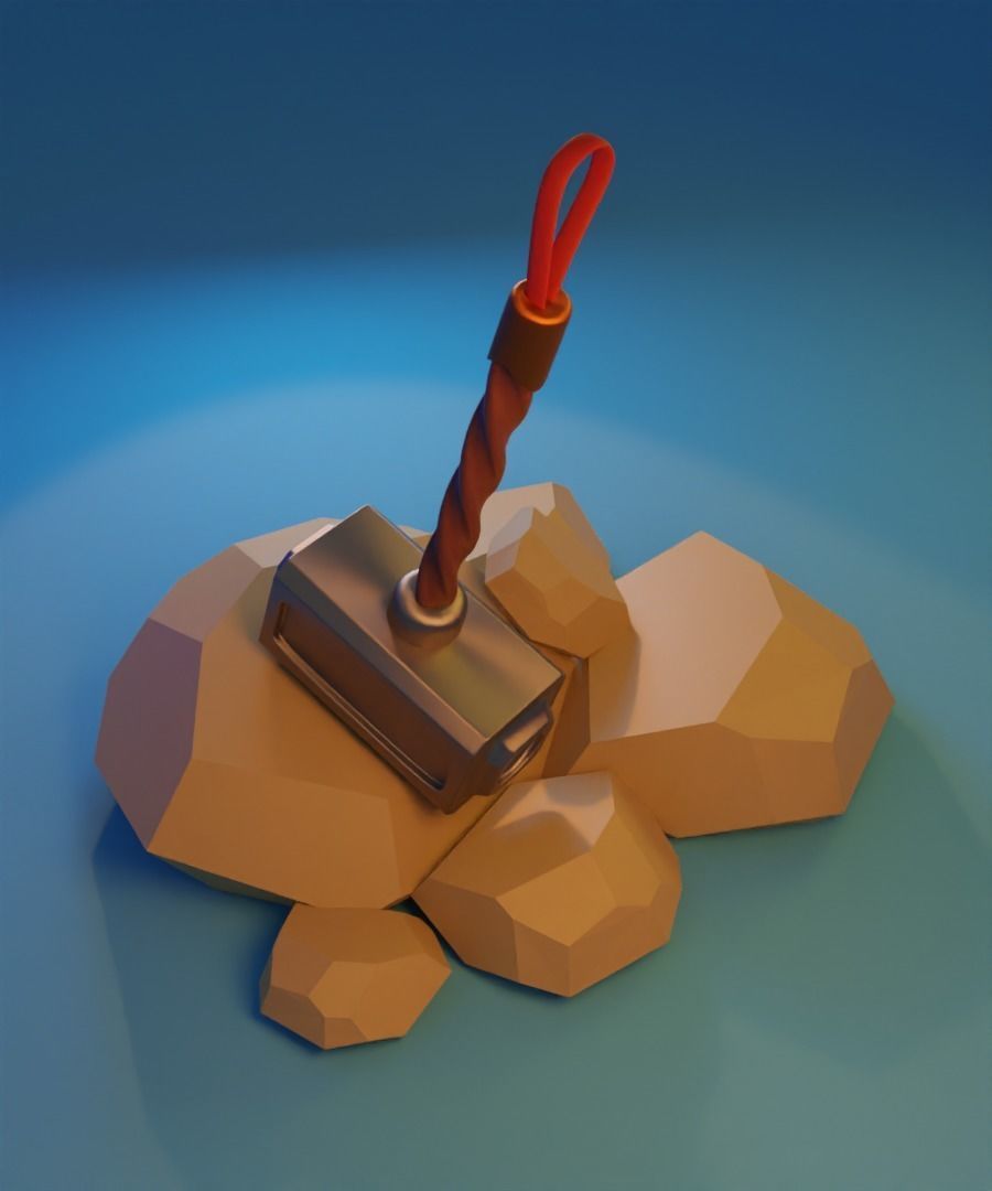 Hammer Low-poly 3D model Low-poly 3D model_7