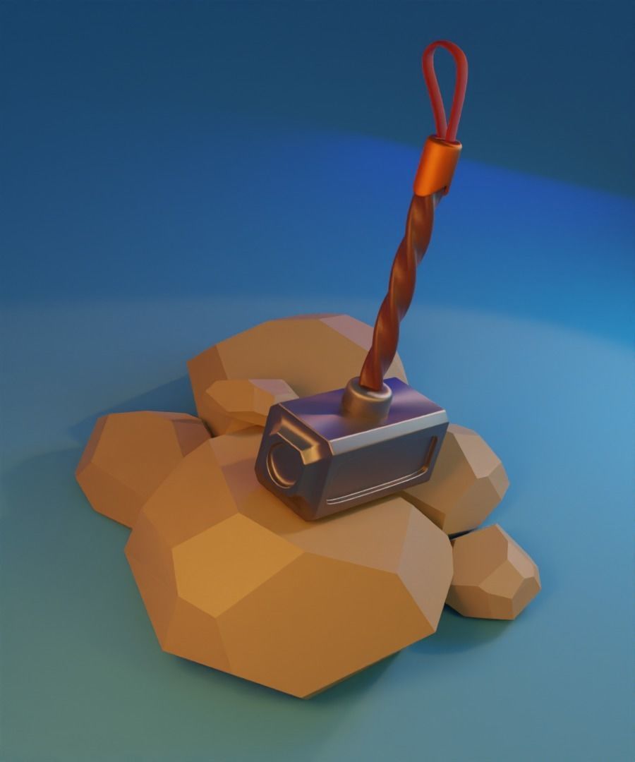Hammer Low-poly 3D model Low-poly 3D model_6