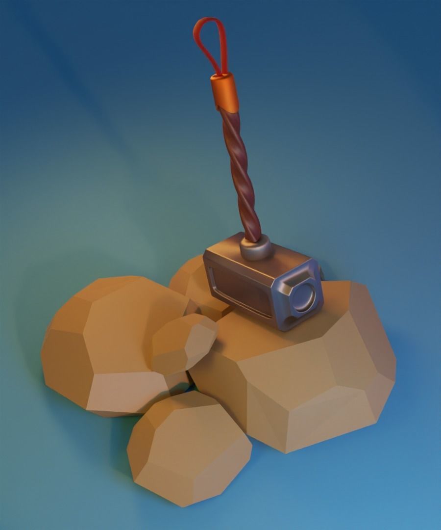 Hammer Low-poly 3D model Low-poly 3D model_9