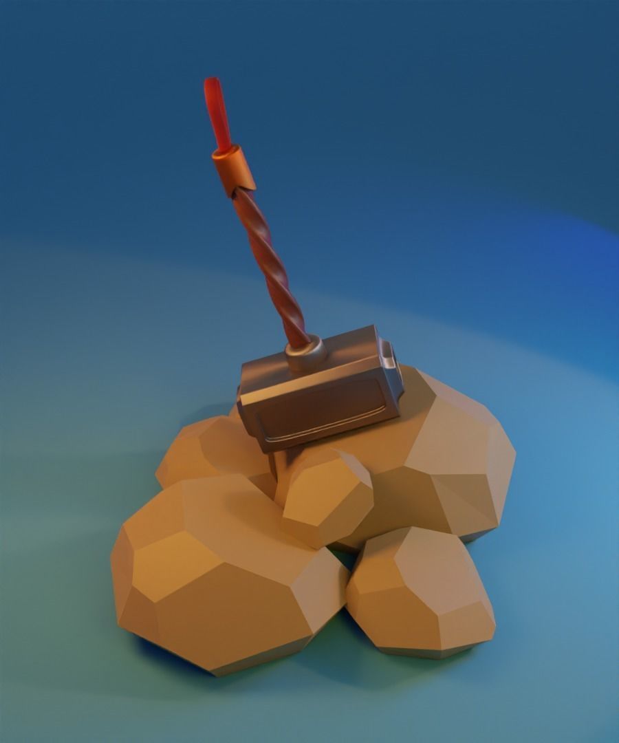 Hammer Low-poly 3D model Low-poly 3D model_5