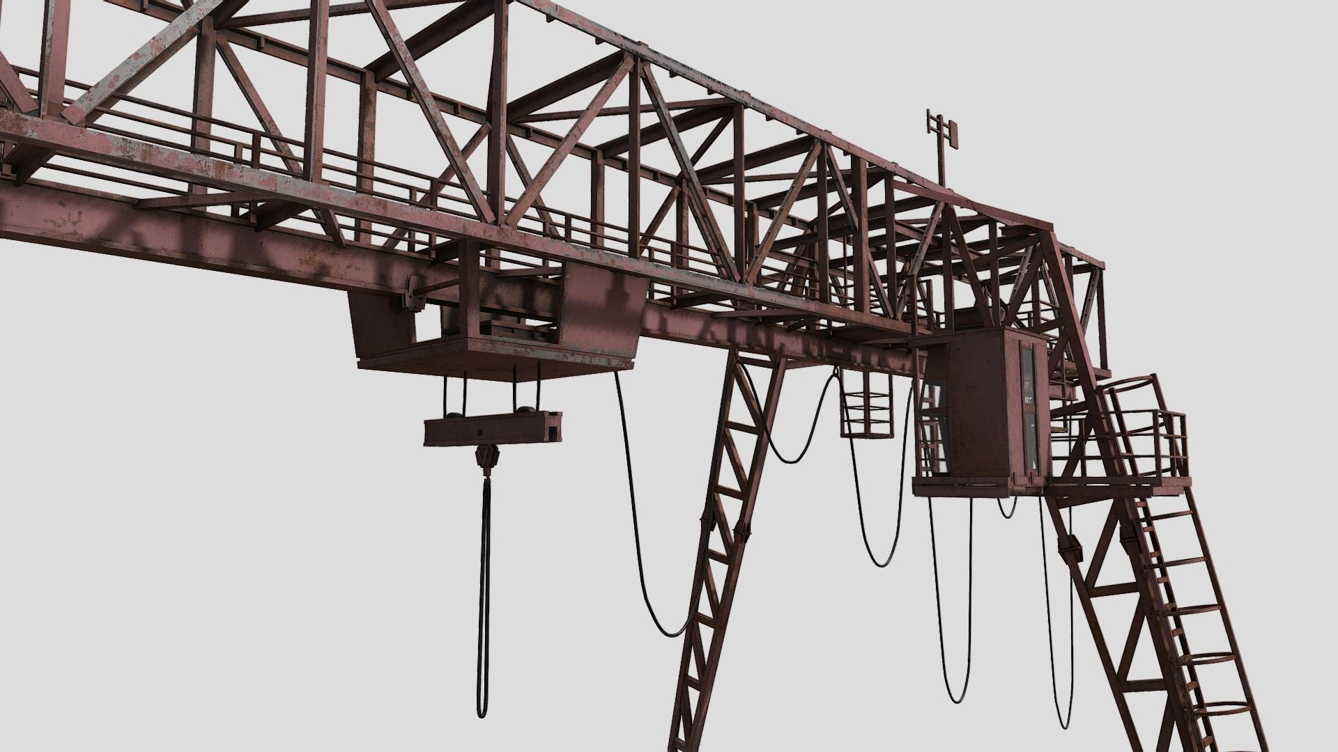 Gantry Crane Low-poly 3D model_13