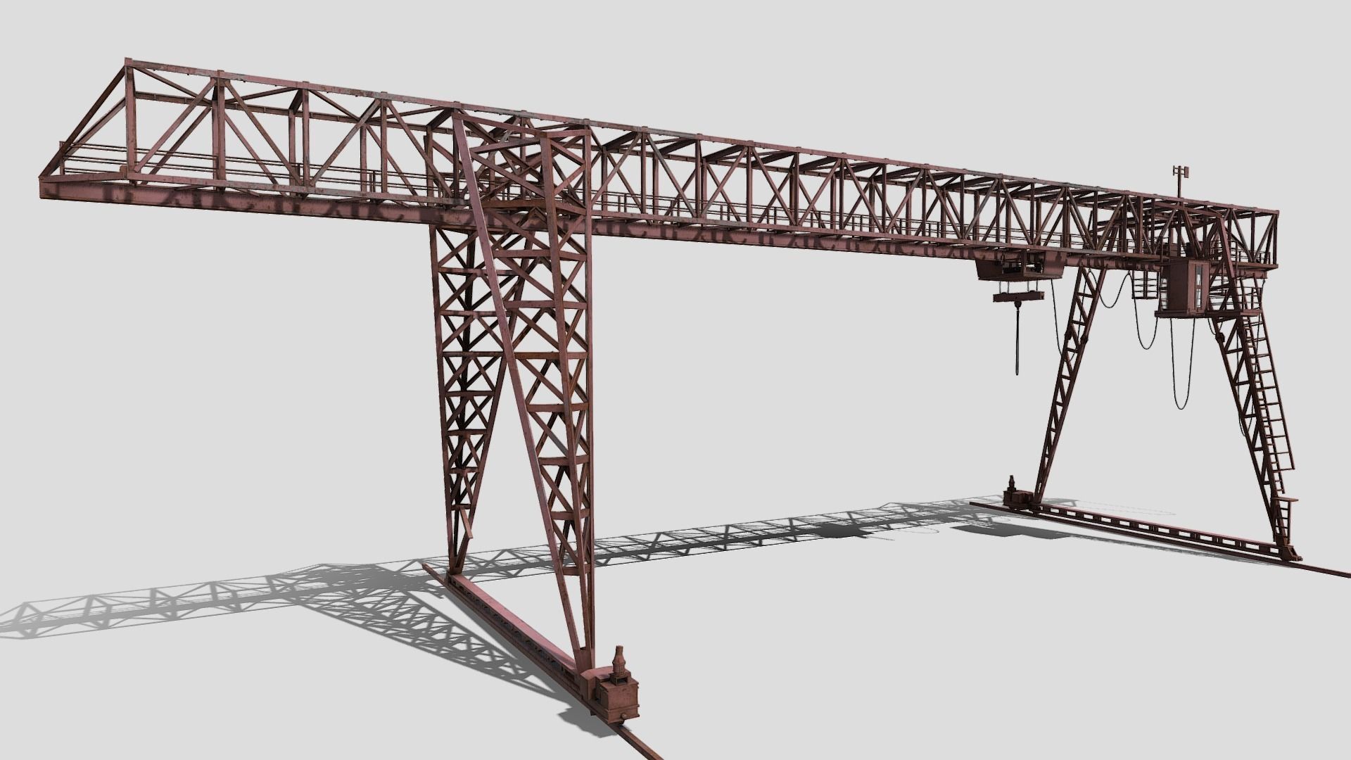 Gantry Crane Low-poly 3D model_4