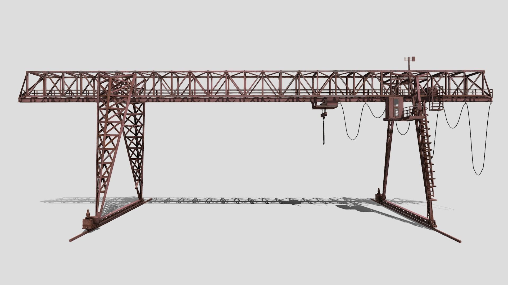 Gantry Crane Low-poly 3D model_1