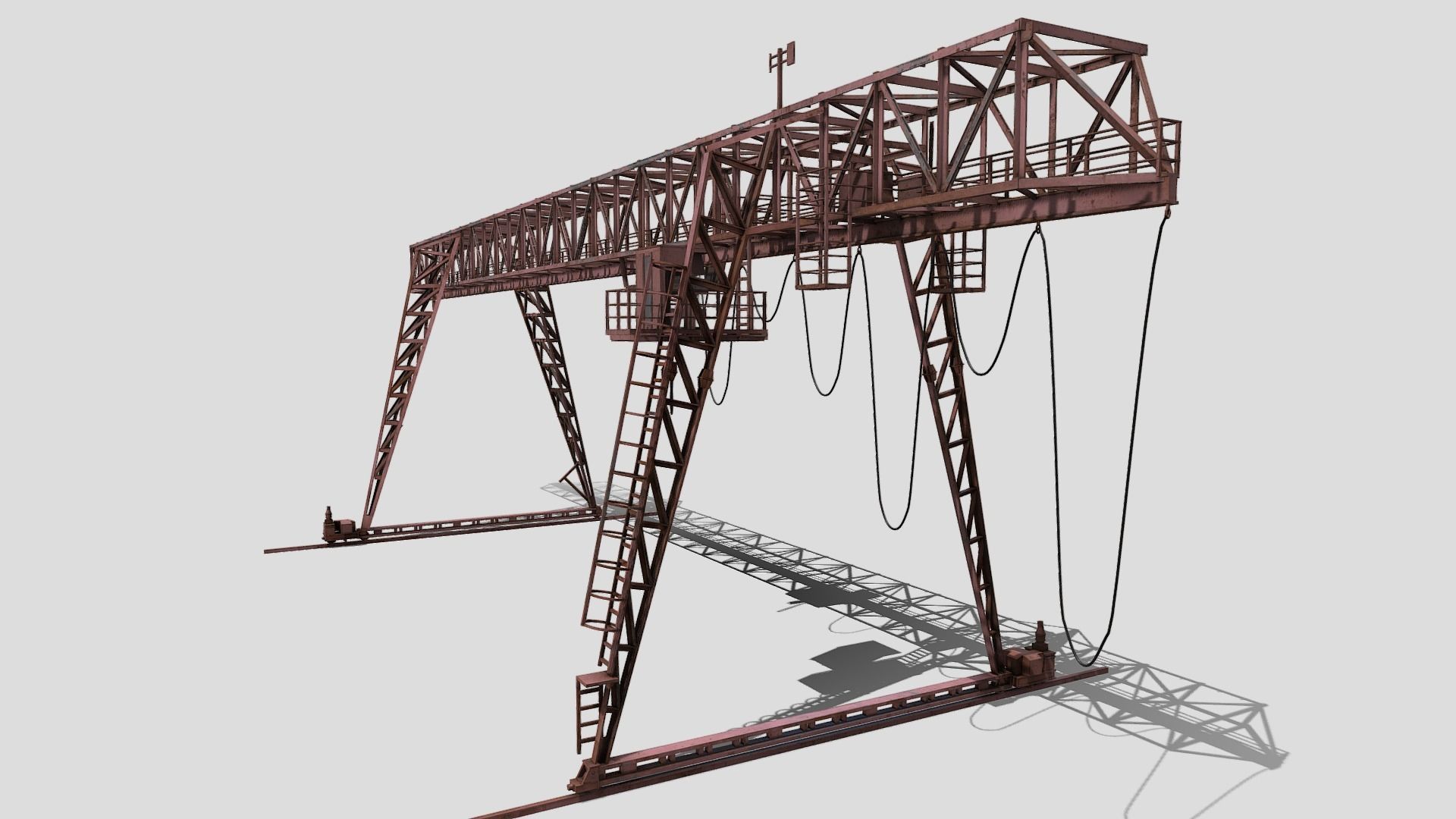 Gantry Crane Low-poly 3D model_11