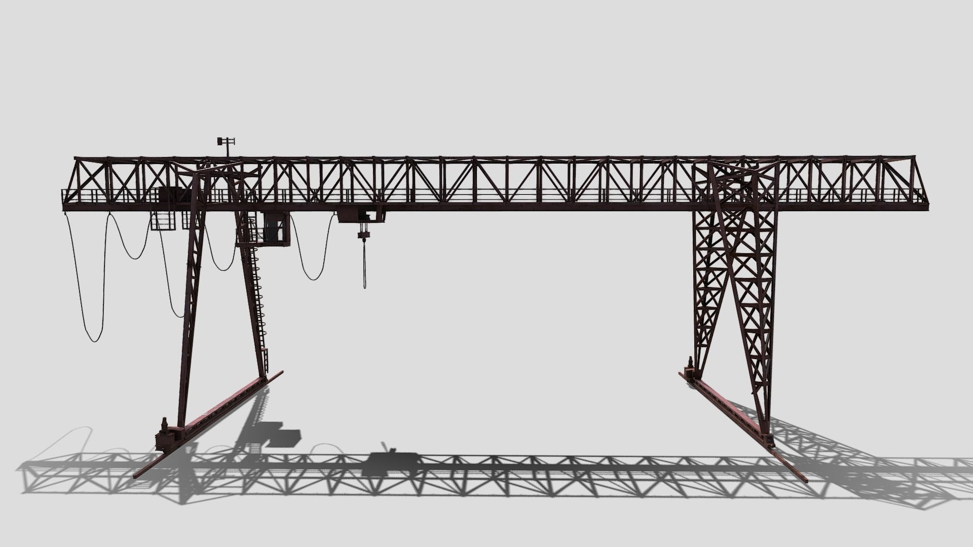 Gantry Crane Low-poly 3D model_7