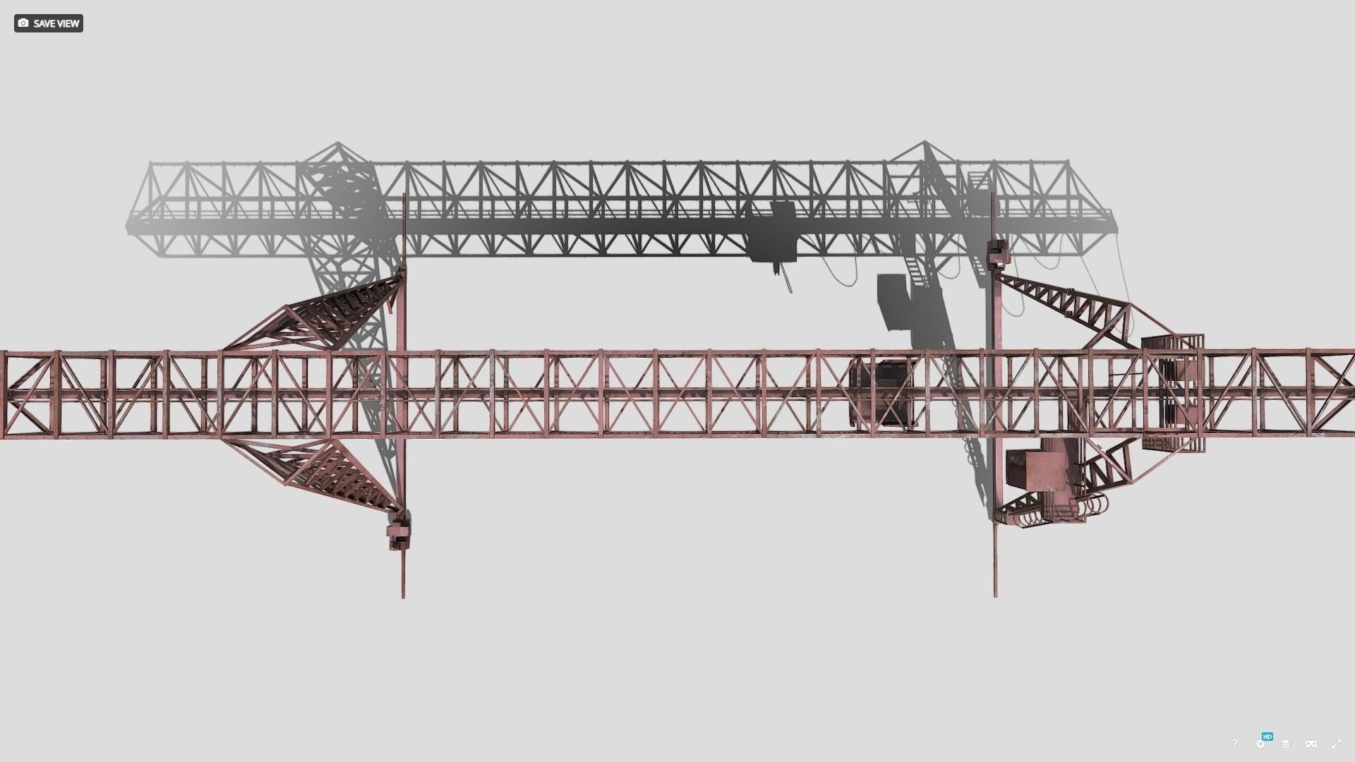 Gantry Crane Low-poly 3D model_8