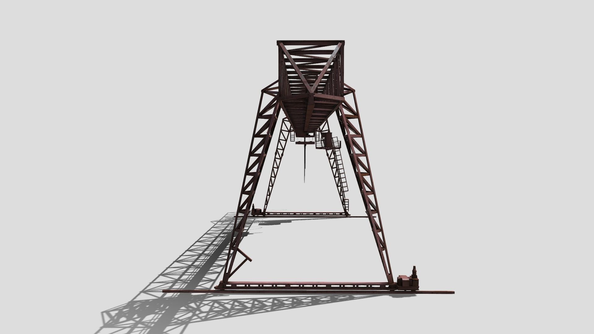 Gantry Crane Low-poly 3D model_3