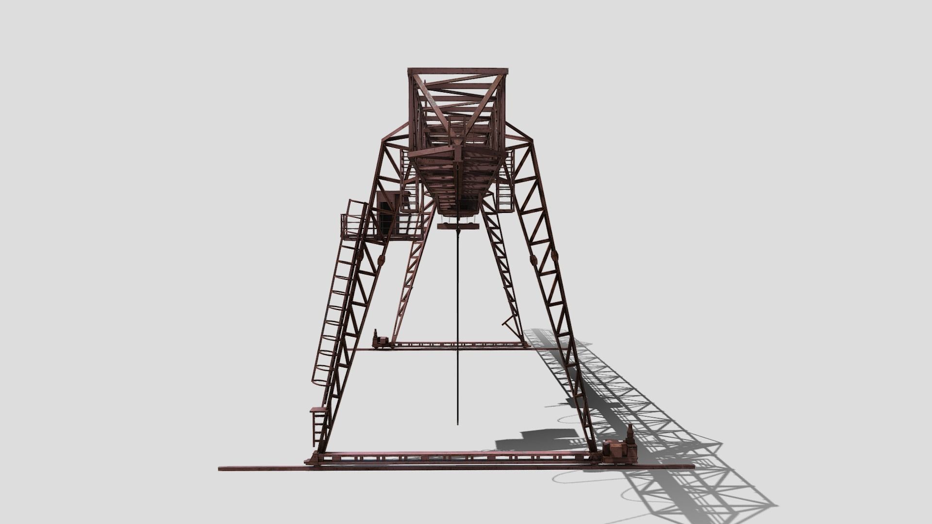 Gantry Crane Low-poly 3D model_6