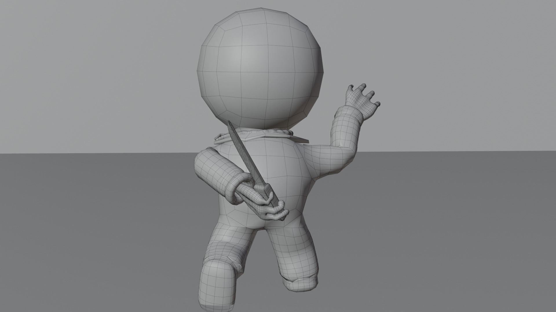 Scarecrow character Low-poly 3D model_8