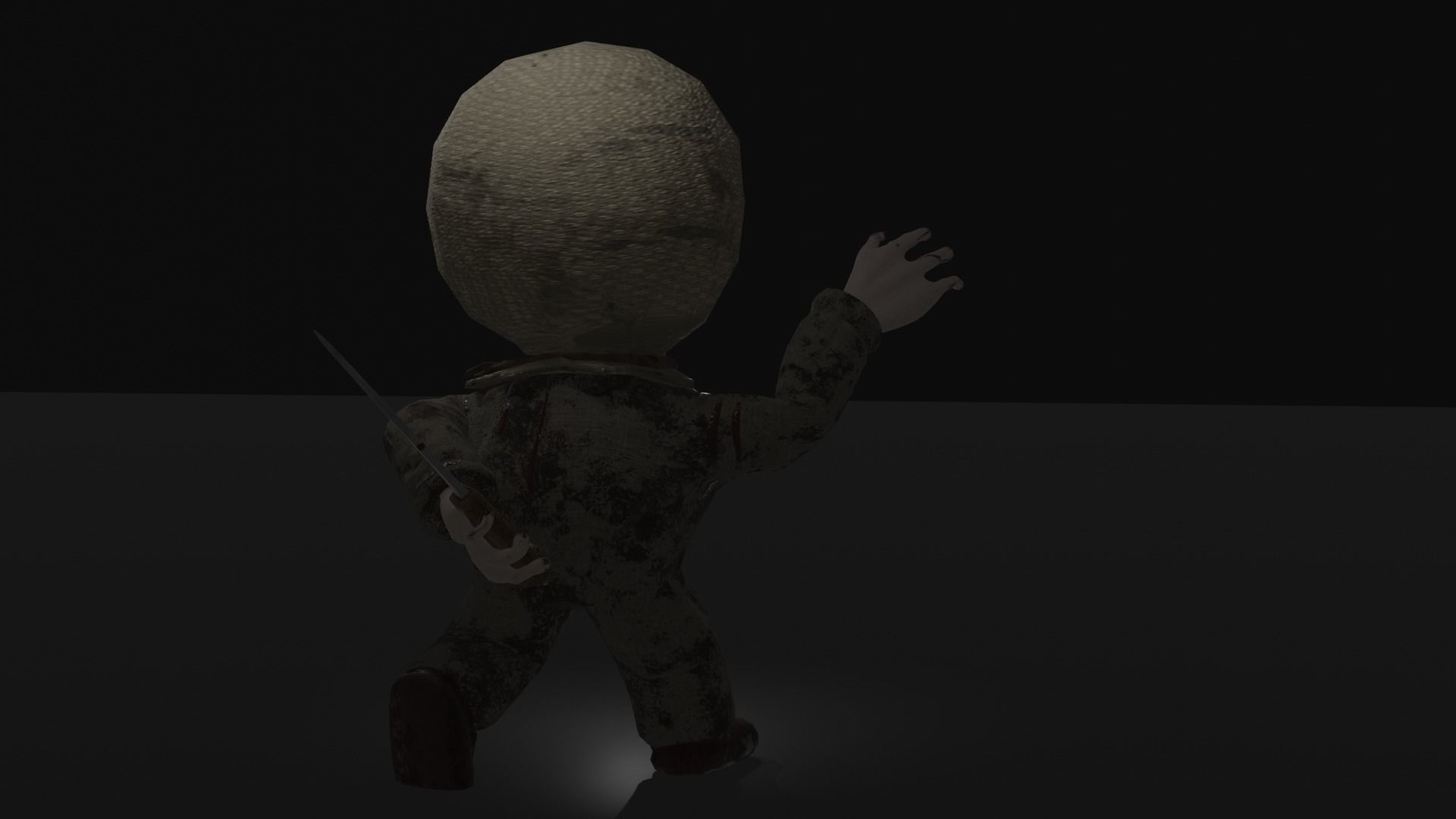 Scarecrow character Low-poly 3D model_4