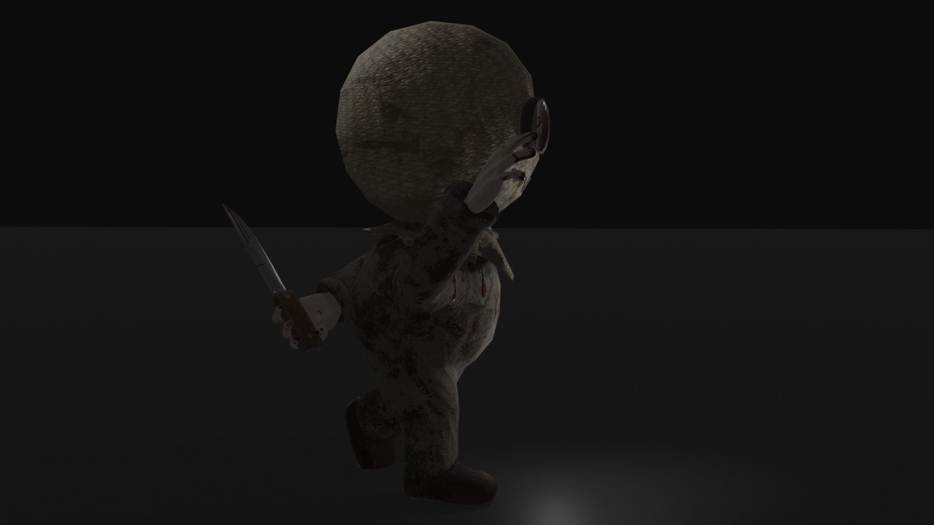 Scarecrow character Low-poly 3D model_3