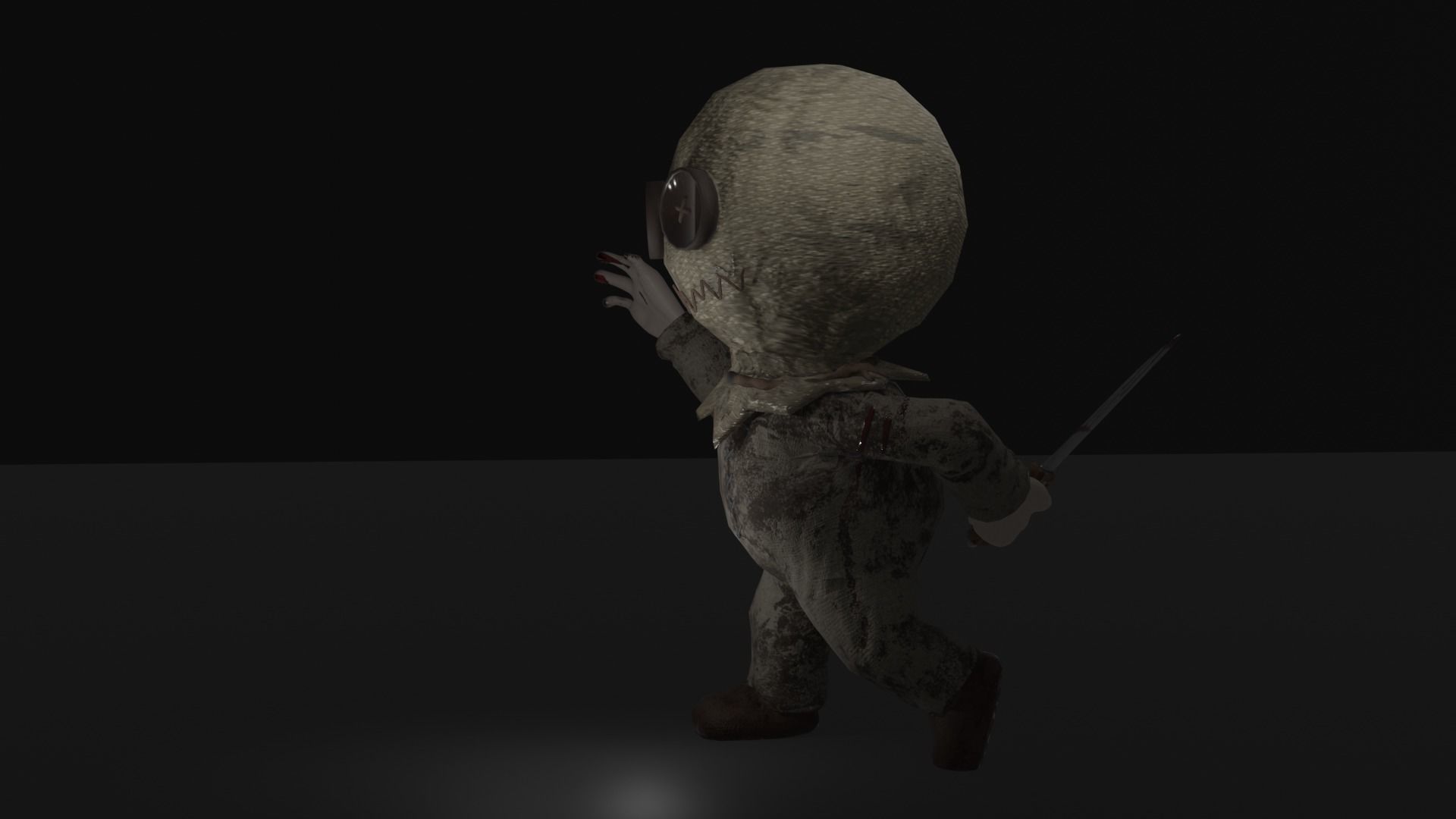 Scarecrow character Low-poly 3D model_1