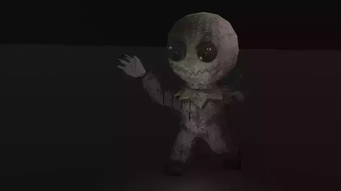 Scarecrow character Low-poly 3D model