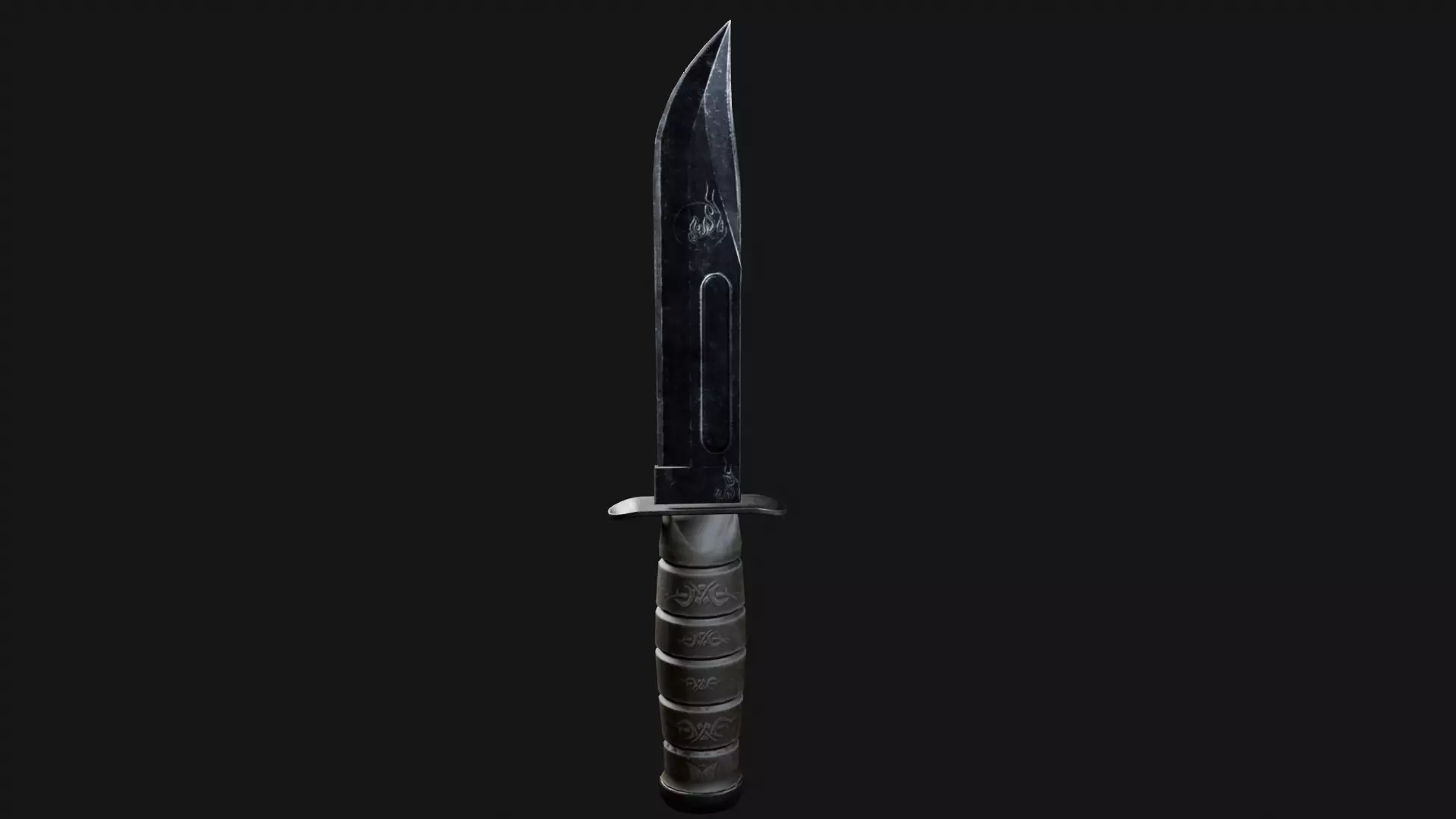  combat knife Low-poly 3D model_0