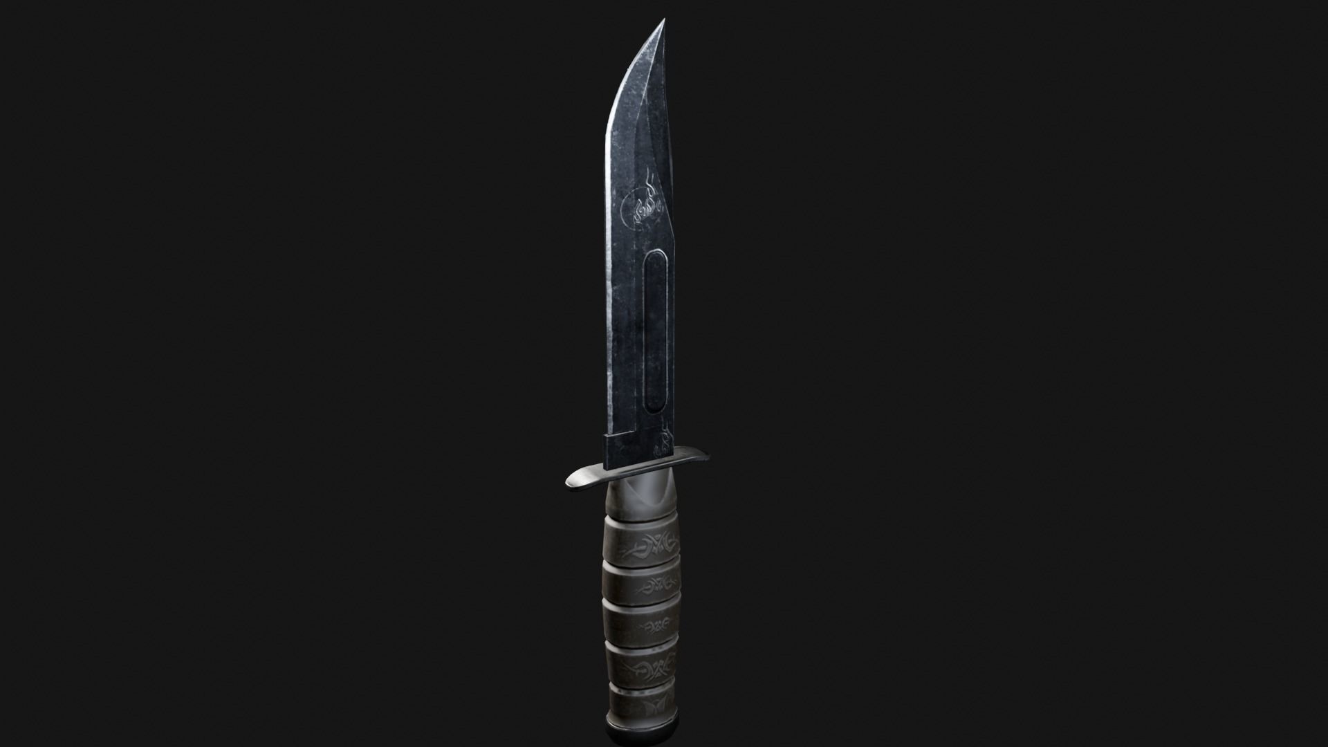  combat knife Low-poly 3D model_1