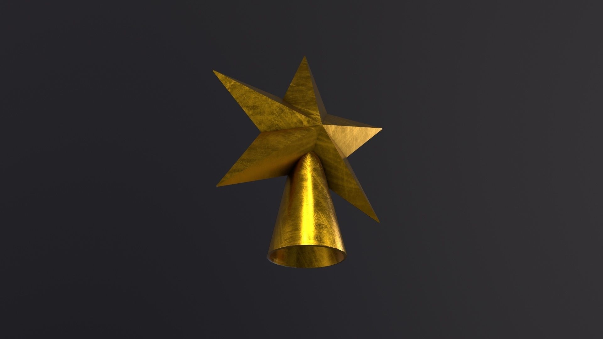 Gold Star Christmas 3D Model Low-poly 3D model_6