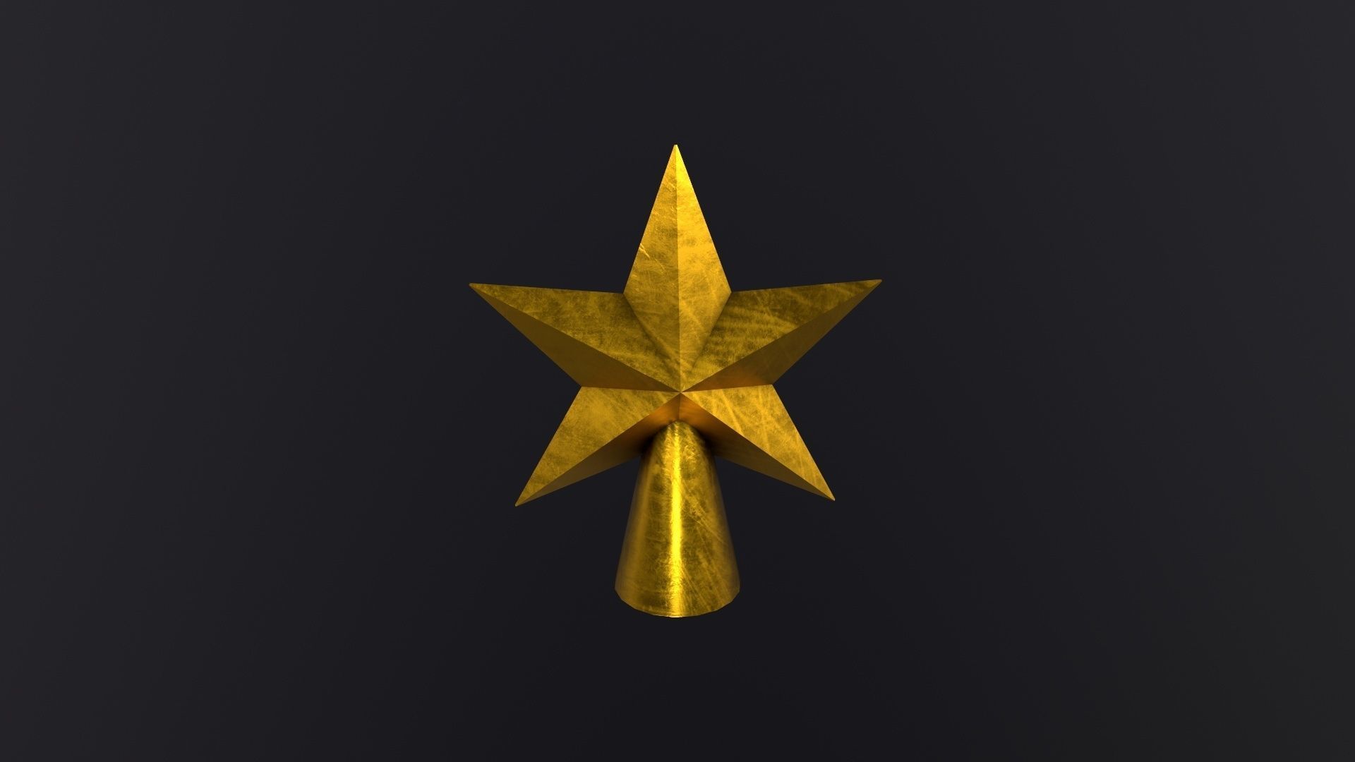 Gold Star Christmas 3D Model Low-poly 3D model_2
