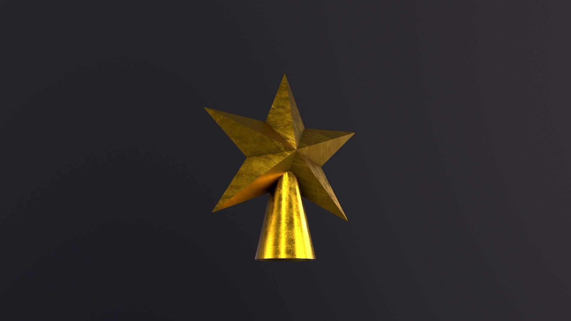 Gold Star Christmas 3D Model Low-poly 3D model_4