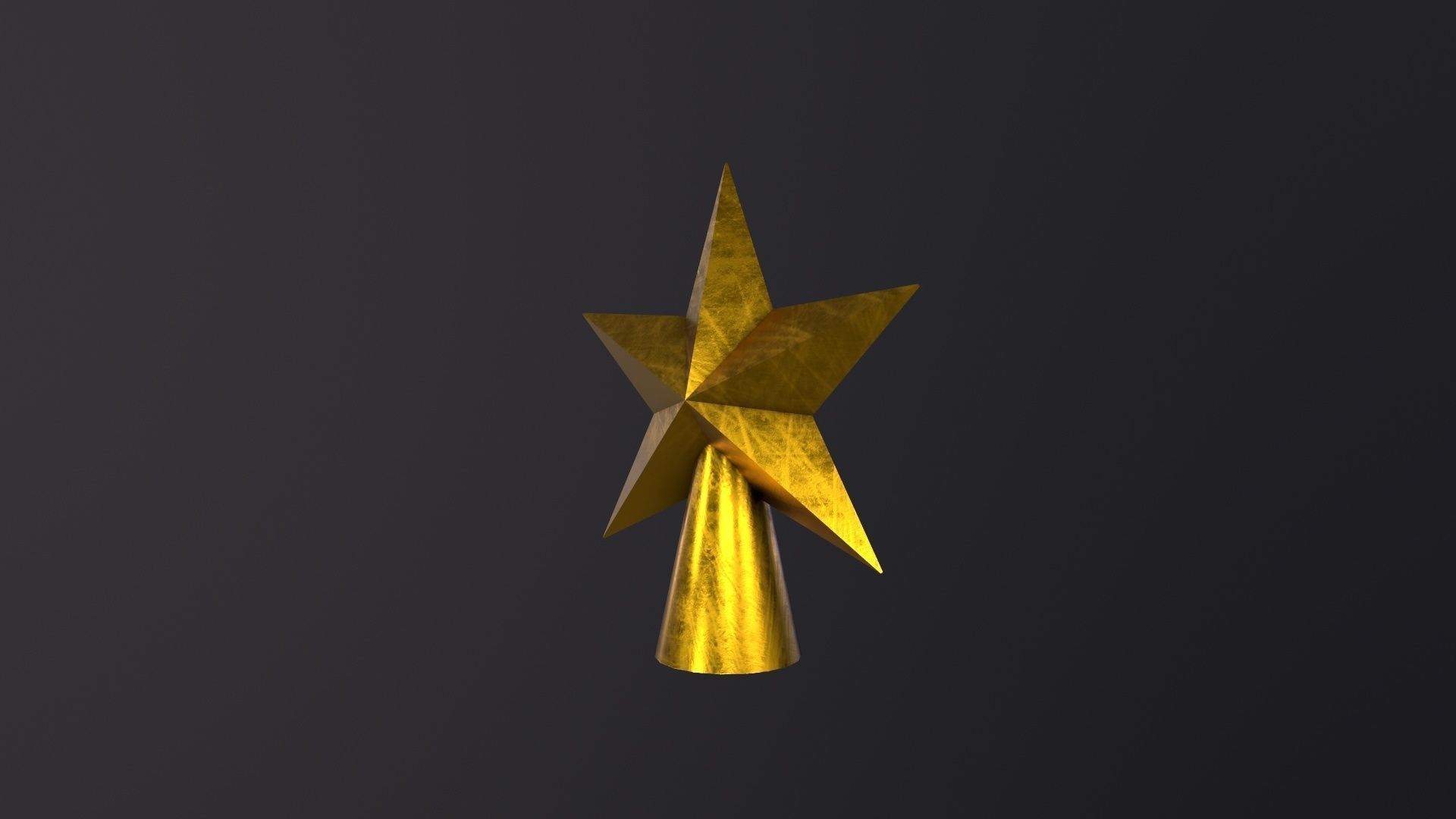 Gold Star Christmas 3D Model Low-poly 3D model_3