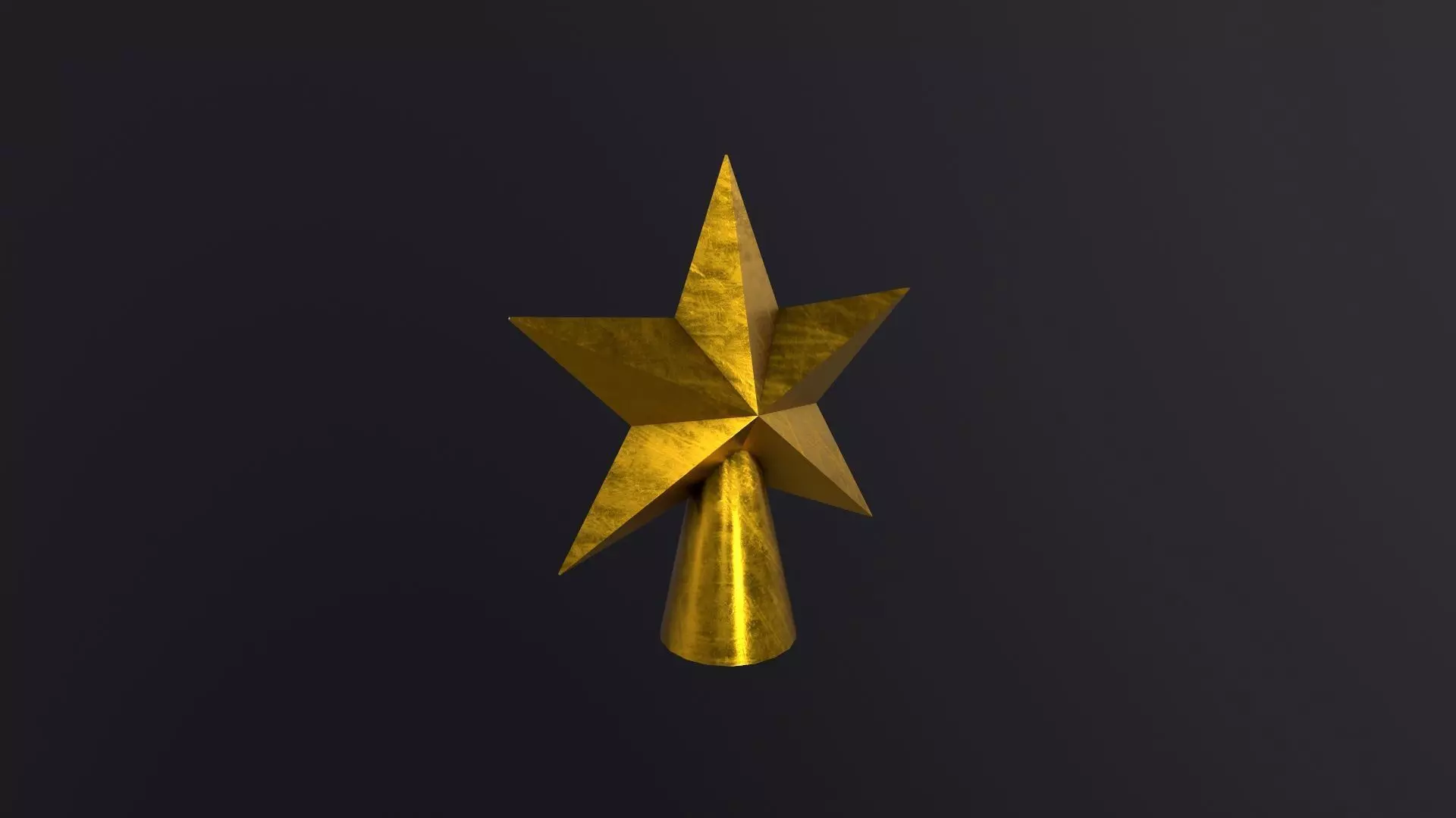 Gold Star Christmas 3D Model Low-poly 3D model_0