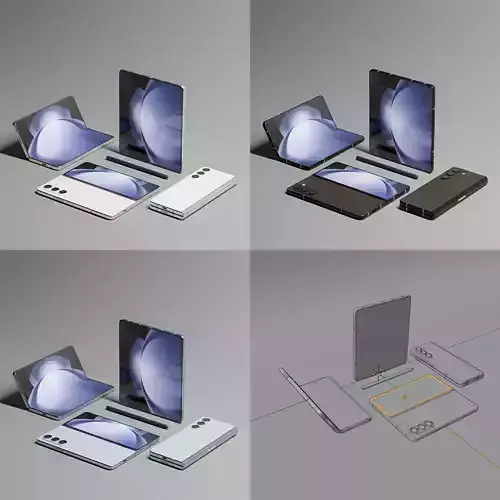 Samsung Galaxy Z Fold 5 All Colection 3D model