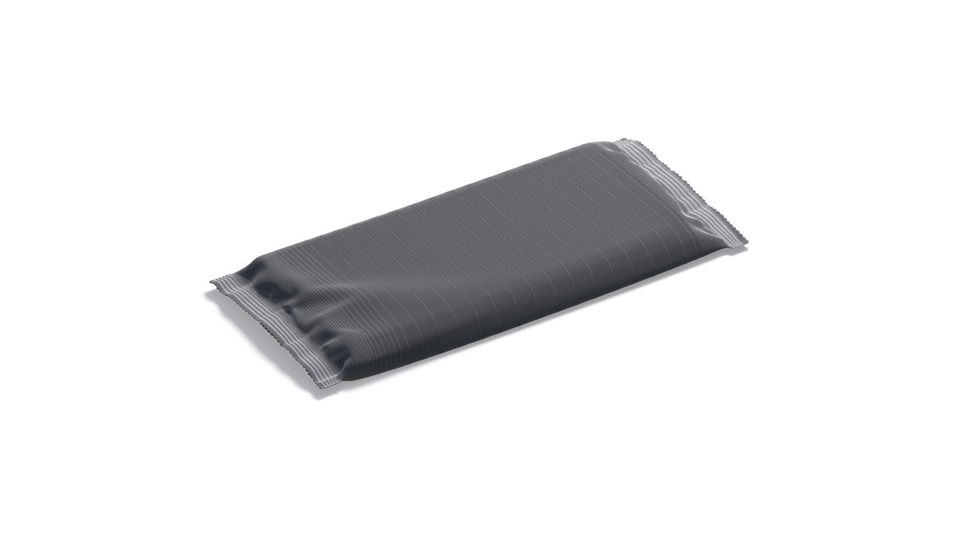 Foil Chocolate Bar - wide food snack wrapper Low-poly 3D model_7