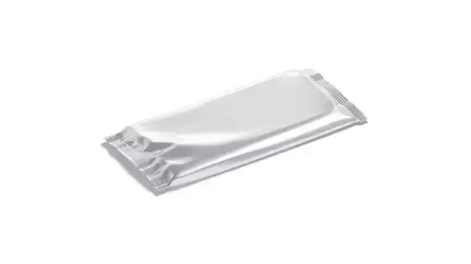 Foil Chocolate Bar - wide food snack wrapper Low-poly 3D model