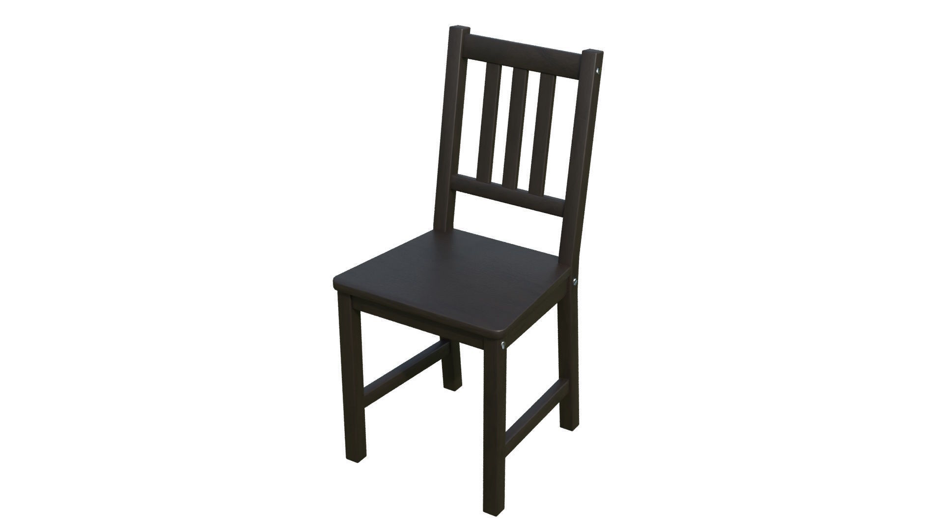 Wooden IKEA Stefan chair Low-poly 3D model_3
