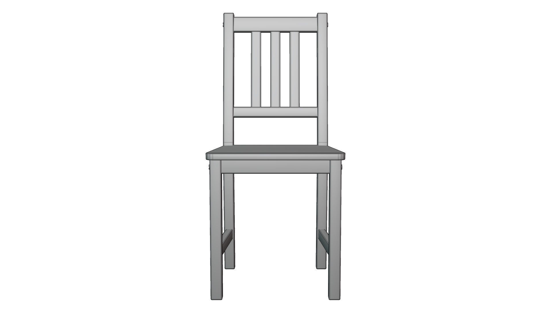 Wooden IKEA Stefan chair Low-poly 3D model_17
