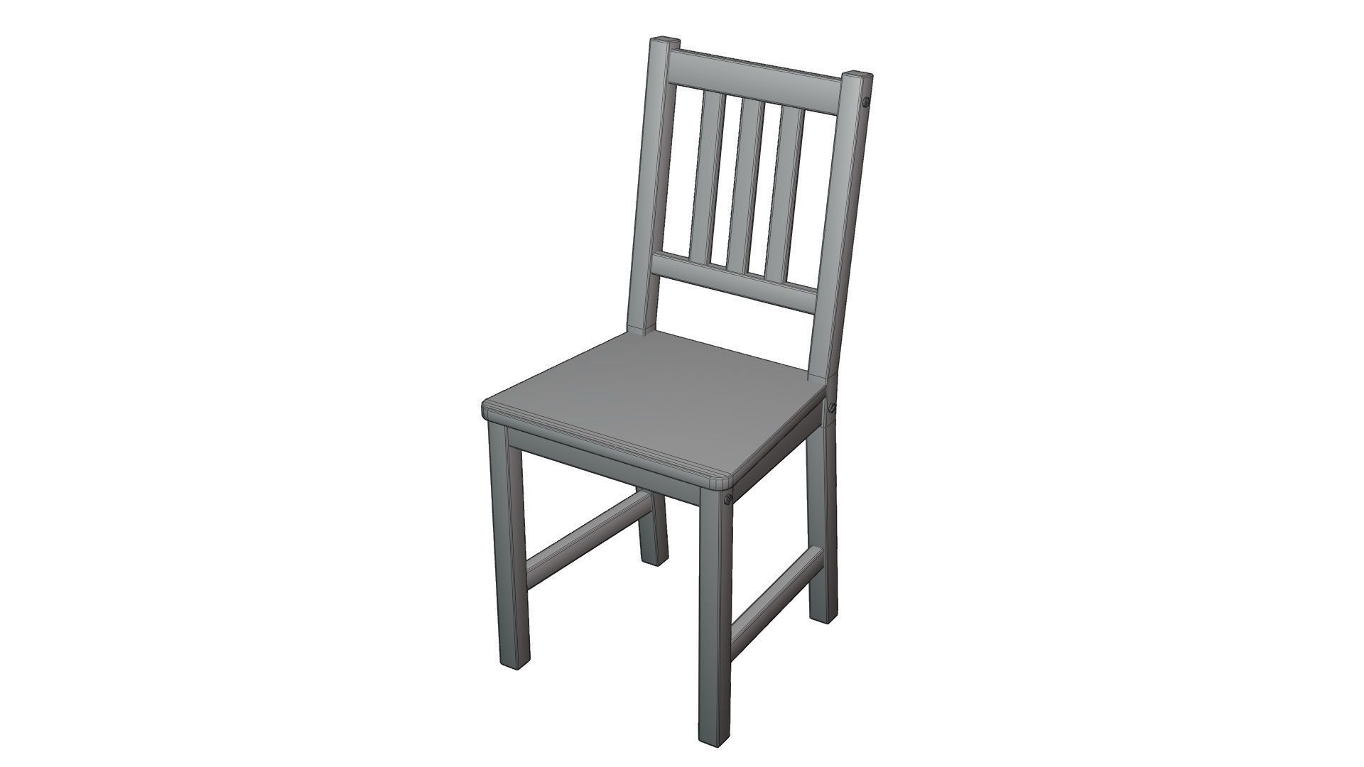 Wooden IKEA Stefan chair Low-poly 3D model_16