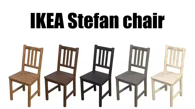 Wooden IKEA Stefan chair Low-poly 3D model