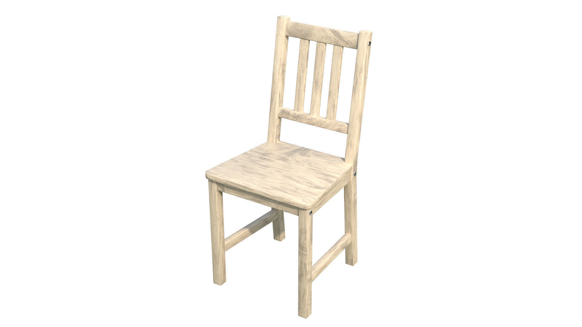Wooden IKEA Stefan chair Low-poly 3D model_5