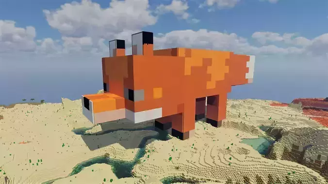 Fox Minecarft Schematic Free low-poly 3D model