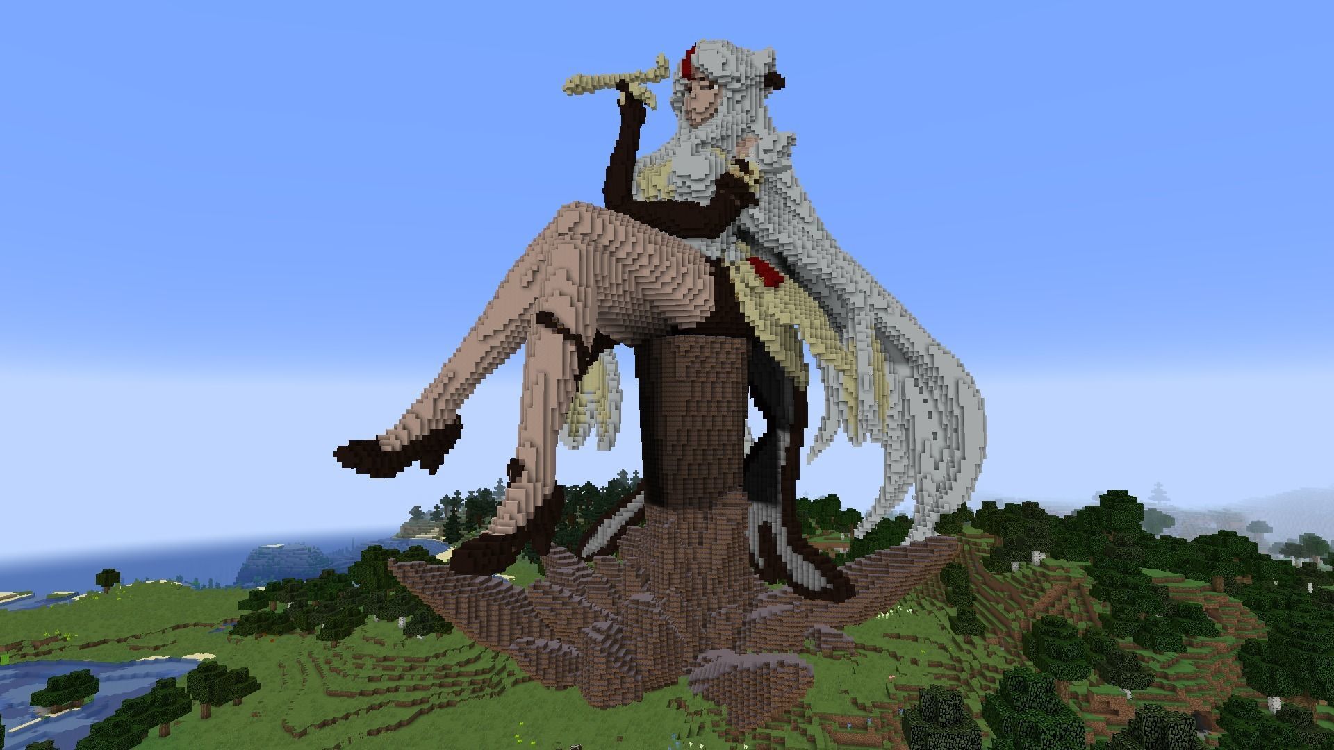 Anime Sitting Girl Minecarft Schematic Free low-poly 3D model_4